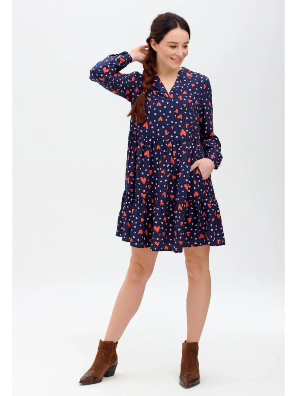 Sugarhill Brighton Lauren Smock Dress Pink Wild Animal US 6